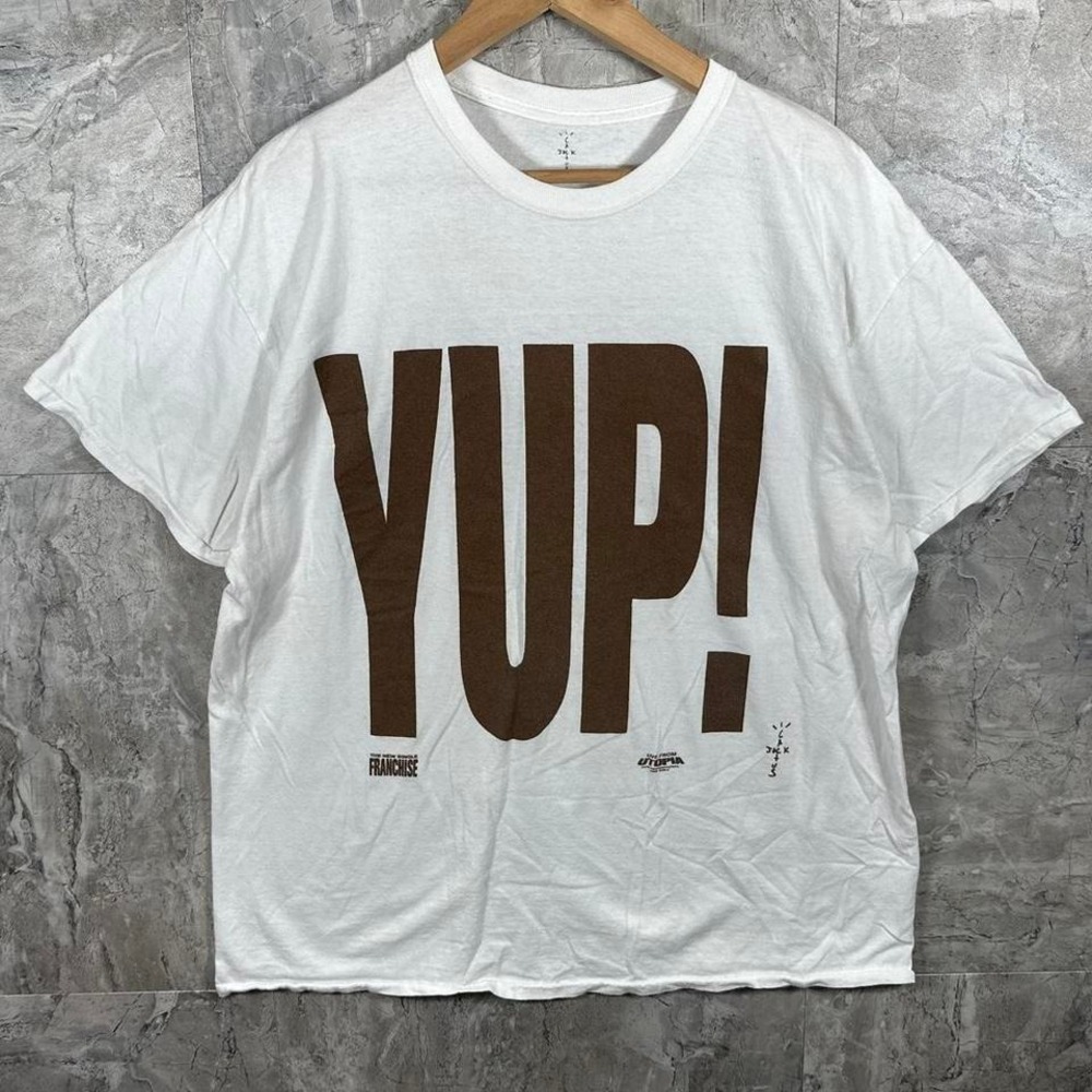 Travis Scott X Cactus Jack Yup! T-Shirt  White Live From Utopia promo Tee Men‎ L